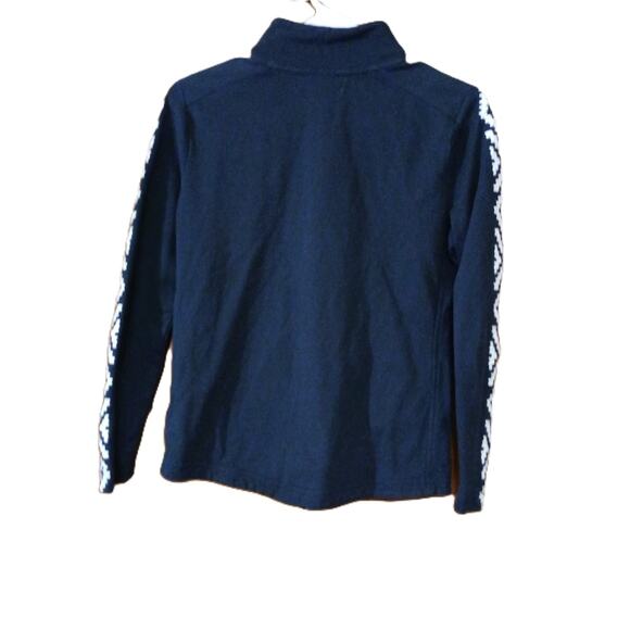 L-RL Lauren Active Womens Petite Sm Zip Jacket Black White Embroidered Sleeves - Picture 5 of 6